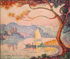 昂蒂布，培根小港，1917年 作者 Paul Signac