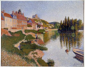 Les Andelys, the bank 绘画 Paul Signac (1863-1935) 1886 Sun。 0,65x0,81 m 巴黎，奥赛博物馆 作者 保罗·西尼亚克