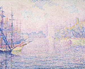 马赛港，晨雾，1906年 作者 Paul Signac
