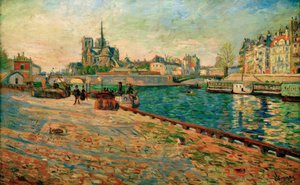 从Quai de la Tournelle看，圣路易岛圣母院， 作者 保罗·西尼亚克