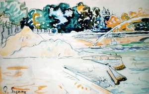 巴黎的塞纳河（纸上水彩画） 作者 保罗·西尼亚克