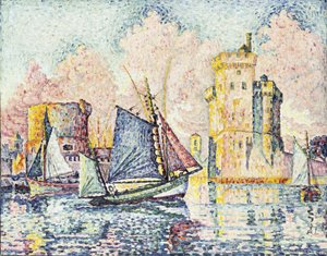 金枪鱼船进入拉罗谢尔港口，设置； Le Thonier进入Couchant拉罗谢尔港口，1927年 作者 保罗·西尼亚克
