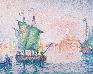 威尼斯，《粉红云》，1909年 作者 Paul Signac