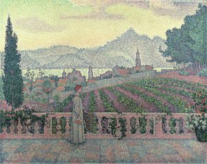 1898年在露台上的女人 作者 保罗·西尼亚克