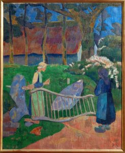 开花的栅栏，Le Pouldu（Finistère） 作者 保罗·塞鲁西耶
