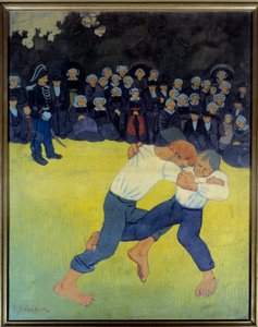 布列塔尼的斗争画作 Paul Serusier (1863-1927) 1890 年 0.92x0.73 m 巴黎，奥赛博物馆 作者 保罗·塞鲁西耶