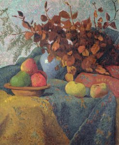 苹果和秋叶的静物，1910年