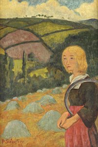 布列塔尼少女与干草堆，1924年 作者 保罗·塞鲁西耶