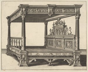 Verscheyden Schrynwerck的天篷床[几个木匠]，1658年。