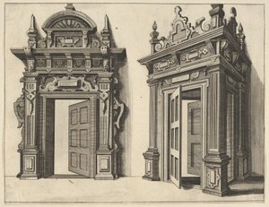 Verscheyden Schrynwerck的两个木制门户……[Plusieurs Menuiseries ...]，1658年。