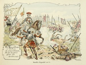 插图取自 Theodore Cahu 的“Histoire du chevalier Bayard”一书，由 Paul De Semant（1855-1915）绘制：1509 年的阿格纳德尔之战