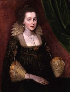 一位年轻女士的肖像，约1620年（油画板）。 作者 保罗·范·萨默