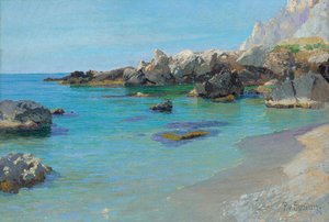 卡普里岛海岸（布面油画） 作者 保罗·冯·斯潘