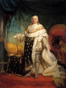 路易十八 (1755-1824) 身着正装的全长肖像画 作者 Jean Baptiste Paulin-Guerin (1783-1855) 1824 年 2.69 x 2.04 m - 身着加冕长袍的路易十八（1755-1824）全长肖像。 Paulin Guerin 的绘画 (17