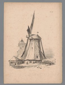 Gezicht op een windmolen Landschapsstudies door Paulus Lauters (series title) Nouvelle suite de 40 études de paysages par P. Lauters (series title)