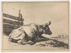 牛躺在栅栏旁 Bullenboek（系列标题） 作者 无名氏