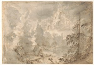 山风景与废墟 德国南部风景与废墟 作者 保卢斯·威廉斯。范维亚宁