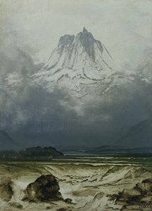 风景研究，挪威北部（油画板）