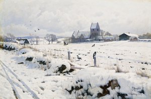 冬季景观，Holmstrup 作者 Peder Monsted