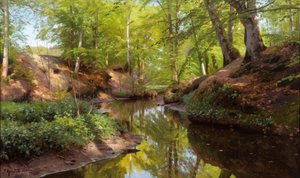 P.Mönsted，Waldbach的晴天 作者 Peder Monsted