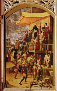 圣多明戈-德-古斯曼的 Autodafe（木板绘画）