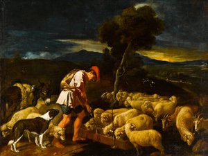 Jacob Watering Labans Sheep in Peeled Branches，c.1612-1622