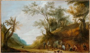 土匪袭击驿车（油画）