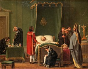 瑞典国王查理八世死床的Sten Sture 作者 佩尔·希勒斯特罗姆（PehrHilleström）