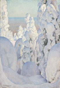 基那米的冬季风景，1923年。