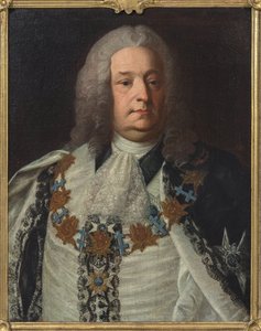 赫尔曼·塞德克鲁茨伯爵 (1684-1754) 的肖像，由 Fjellstroem, Per Ericsson (1719-1790) 创作。 布面油画 作者 Per Ericsson Fjellstroem