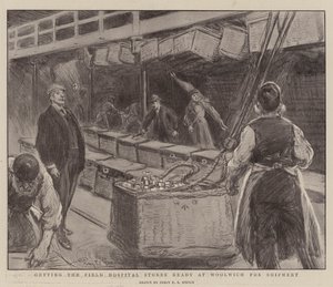 让田野医院商店准备好在Woolwich运送货物 作者 珀西FS Spence