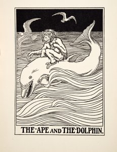 Ape and the Dolphin，来自A Hundred Fables of Aesop，pub.1903