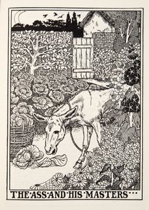 来自Fontaine Fables酒吧的驴子和他的大师。 1905年