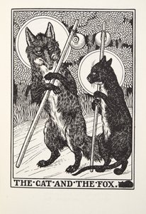 猫和狐狸，来自Fontaine Fables，酒吧。 1905年