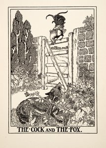 公鸡和狐狸，来自阿索普的一百个寓言，pub.1903