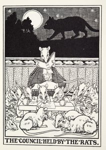 理事会由来自Fontaine Fables酒吧的老鼠举办。 1905年