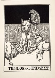 The Dog and the Sheep，来自A Andred寓言的Aesop，pub.1903 作者 珀西·比林斯赫斯特（Percy J.