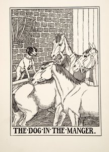 The Man in the Manger，from A Hundred Fables of Aesop，pub.1903