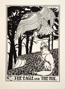 The Eagle and the Fox，来自A Hundred Fables of Aesop，pub.1903