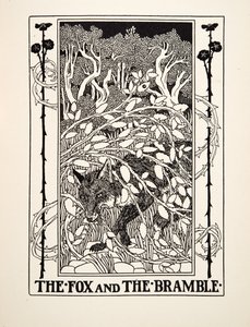 福克斯和布兰布尔，来自A Hundred Fables of Aesop，pub.1903