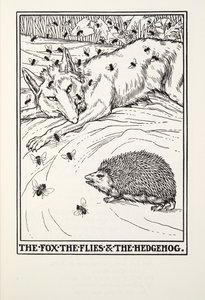 来自Fontaine Fables酒吧的Fox，Flies和Hedgehog。 1905年