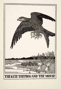 风筝，青蛙和老鼠，来自阿波普的一百个寓言，pub.1903