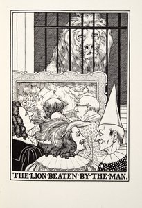 狮子殴打的人，来自Fontaine Fables，酒吧。 1905年
