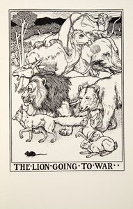 狮子去战争，来自Fontaine Fables，酒吧。 1905年