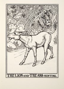 狮子和狩猎，来自Fontaine Fables，酒吧。 1905年
