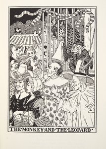 猴子和豹子，来自Fontaine Fables，酒吧。 1905年 作者 Percy J. Billingshurst