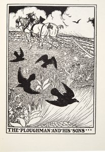The Plowman和他的儿子，来自Fontaine Fables，酒吧。 1905年