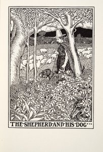 牧羊人和他的狗，来自Fontaine Fables，酒吧。 1905年
