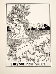 The Shepherds Boy，来自A Andred寓言的Aesop，pub.1903