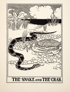 蛇和螃蟹，来自阿索普的一百个寓言，pub.1903